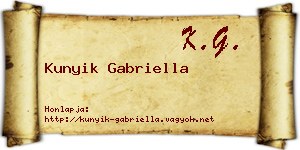 Kunyik Gabriella névjegykártya